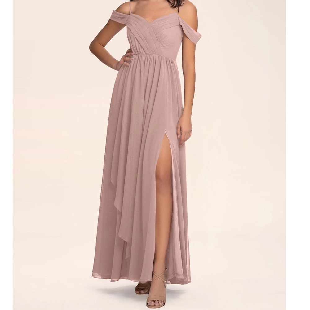 New Sz M Blush Mark Philosophy Of Love Dusty Rose Chiffon Maxi Dress Bridesmaid